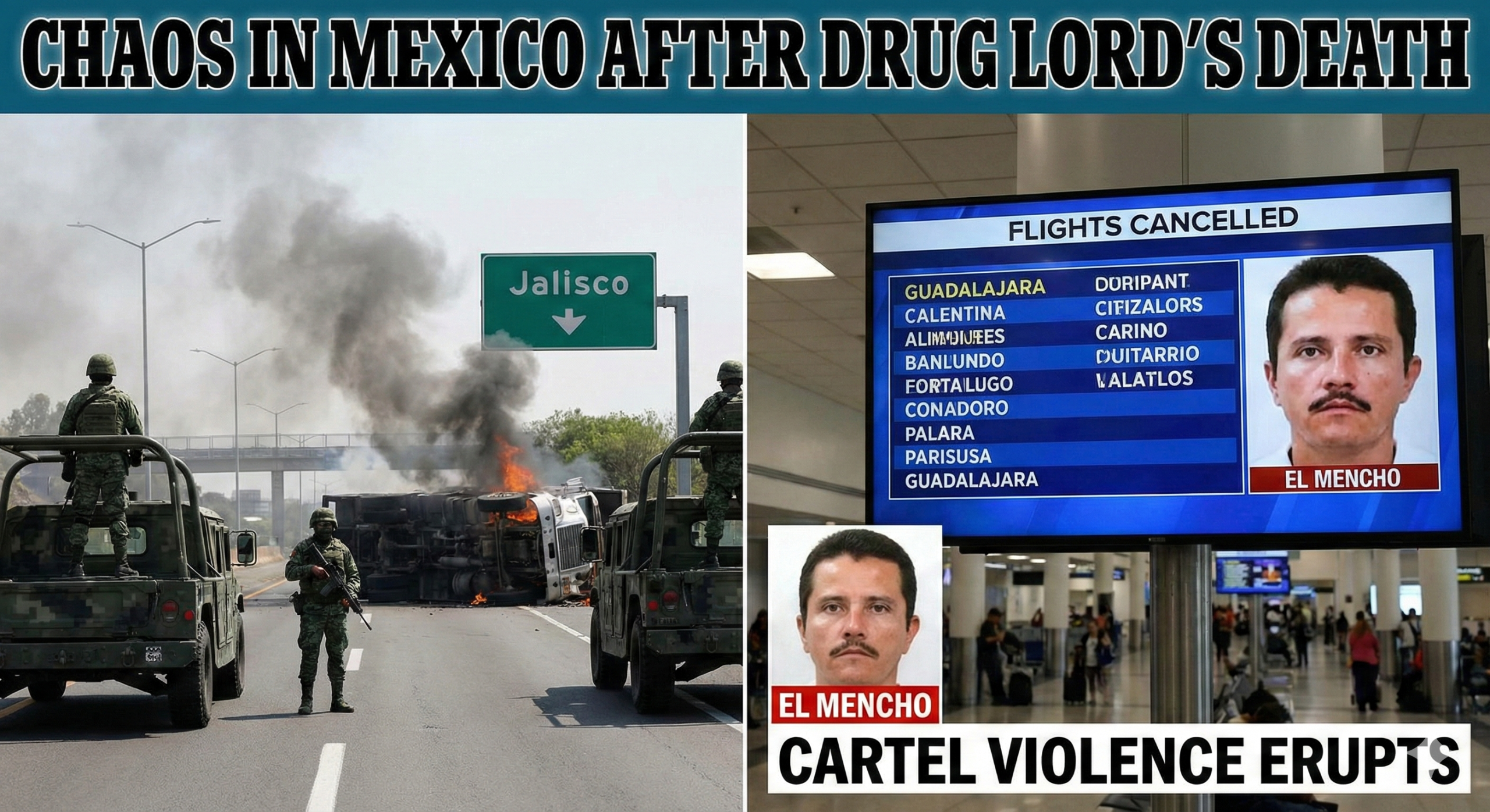 मेक्सिकोमा खतरनाक ड्रग माफिया ‘एल मेन्चो’ सेनाको कारबाहीमा मारिए; देशभर हिंसा भड्कियो, जनजीवन अस्तव्यस्त