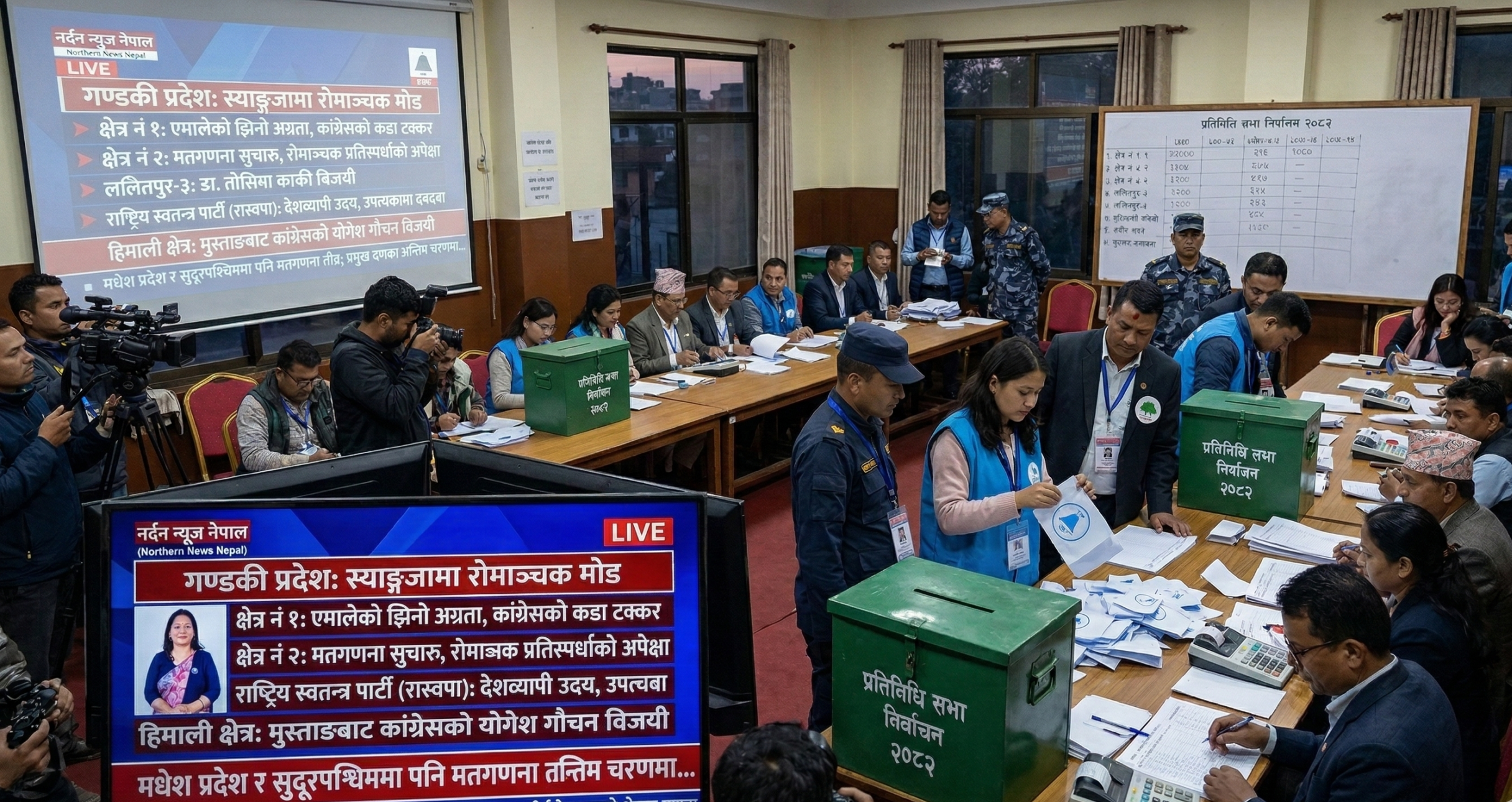 उपत्यकामा रास्वपाको ‘क्लिन स्विप’ को संकेत, मुस्ताङबाट कांग्रेसको खाता खुल्यो; देशभर मतगणना तीव्र